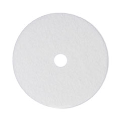 Boardwalk® Polishing Floor Pads, 24" Diameter, White, 5/Carton