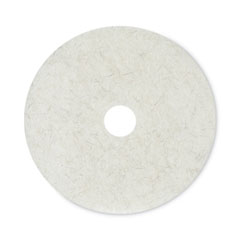 Boardwalk® Natural Burnishing Floor Pads, 20" Diameter, White, 5/Carton