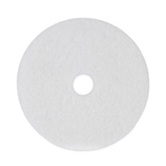 Boardwalk® Polishing Floor Pads, 19" Diameter, White, 5/Carton
