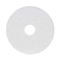 Boardwalk® Polishing Floor Pads, 15" Diameter, White, 5/Carton