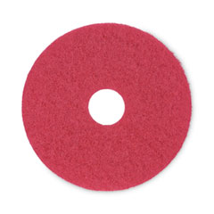 Boardwalk® Buffing Floor Pads, 15" Diameter, Red, 5/Carton