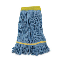 Boardwalk® Super Loop Wet Mop Head, Cotton/Synthetic Fiber, 5" Headband, Small Size, Blue, 12/Carton