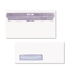 Quality Park™ Reveal-N-Seal Security-Tint Envelope, Address Window, #10, Commercial Flap, Self-Adhesive Closure, 4.13 x 9.5, White, 500/Box