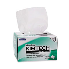 Kimtech™ Kimwipes, Delicate Task Wipers, 1-Ply, 4.4 x 8.4, Unscented, White, 286/Box, 60 Boxes/Carton