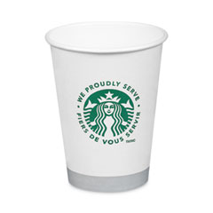 Starbucks® Hot Cups, 12 oz, White with Green Starbucks Logo, 1,000/Carton