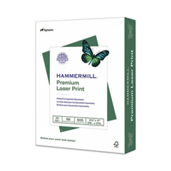 Hammermill® Premium Laser Print Paper, 98 Bright, 32 lb Bond Weight, 8.5 x 11, White, 500/Ream