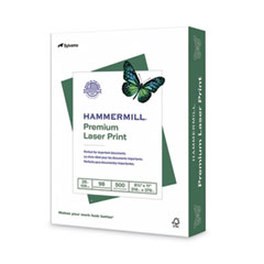 Hammermill® Premium Laser Print Paper, 98 Bright, 28 lb Bond Weight, 8.5 x 11, White, 500/Ream