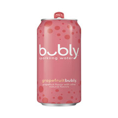 Bubly Flavored Sparkling Water, Grapefruit, 12 oz Can, 8 Cans/Pack, 3 Packs/Carton