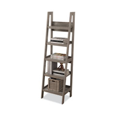 Homenations Barrington Ladder Bookcase, Five-Shelf, 20.5w x 18d x 72h, Washed Gray