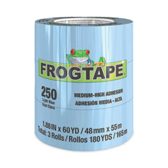 Duck® FROGTAPE Performance Grade Masking Tape, 3" Core, 1.9" x 60 yds, Light Blue, 3/Pack, 8 Packs/Carton