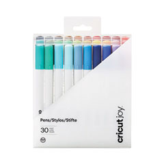 Cricut® Joy Porous Point Pens, Stick, Fine 0.4 mm, Assorted Ink, White Barrel, 30/Pack
