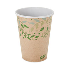 Dixie® EcoSmart Recycled Fiber Hot/Cold Cups, 12 oz, Kraft/Green, 50/Sleeve, 20 Sleeves/Carton