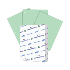 Hammermill® Colors Print Paper, 3-Hole, 20 lb Bond Weight, 8.5 x 11, Green, 500/Ream