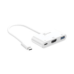 j5create® USB-C to HDMI/USB Adapter, 7.87", White