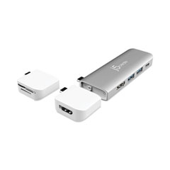 j5create® UltraDrive USB-C Dual Display Modular Minidock, Silver