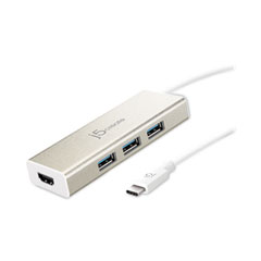 j5create® USB-C Hub and 4K HDMI, 3 Ports, Silver