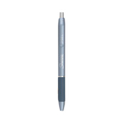 S-Gel Fashion Barrel Gel Pen, Retractable, Medium 0.7 mm, Black Ink, Frost Blue Barrel, 4/Pack