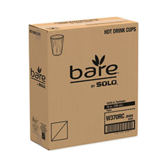Dart® Bare by Solo Eco-Forward Recycled Content PCF Wrapped Hot Cups, 10 oz, Green/White/Beige, Individually Wrapped, 480/Carton