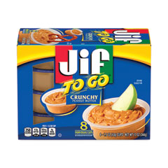 Jif To Go® Spreads, Crunchy Peanut Butter, 1.5 oz Cup, 8/Box