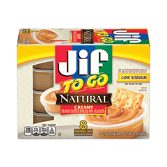 Jif To Go® Spreads, Natural Creamy Peanut Butter, 1.5 oz Cup, 8/Box
