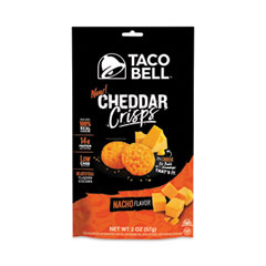 Taco Bell Cheddar Crisps, Nacho Flavor, 2 oz Bag, 9/Box