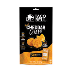 Taco Bell Cheddar Crisps, Mild Sauce Flavor, 2 oz Bag, 9/Box