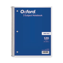 Coil-Lock Wirebound Notebooks, 3-Hole Punched, 3-Subject, Wide/Legal Rule, Randomly Assorted Covers, (120) 10.5 x 8 Sheets