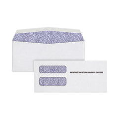 TOPS™ 1099 Gummed Security Tinted Double Window Envelope, Commercial Flap, Gummed Closure, 3.75 x 8.75, White, 100/Pack