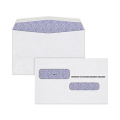 TOPS™ Gummed Double Window Tax Form Envelope, Commercial Flap, Gummed Closure, 5.75 x 9, White, 100/Pack