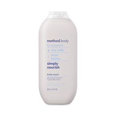 Method® Womens Body Wash, Simply Nourish, Coconut/Rice Milk/Shea Butter, 18 oz, 6/Carton