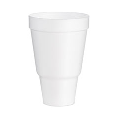 Dart® Foam Drink Cups, 32 oz, Tapered Bottom, White, 25/Bag, 20 Bags/Carton