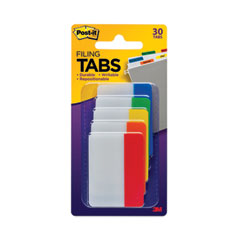 Post-it® Tabs Solid Color Tabs, 1/5-Cut, Assorted Colors, 2" Wide, 30/Pack