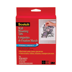 Scotch® Precut Removable Mounting Tabs, Removable, Holds Up to 0.25 lb, 6 Tabs, Double-Sided, 0.5 x 0.75, Black, 480/Pack
