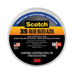 3M™ Scotch 35 Vinyl Electrical Color Coding Tape, 3" Core, 0.75" x 66 ft, Blue