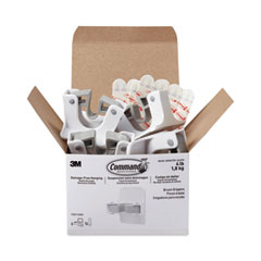 Command™ Broom Gripper, 3.12 x 1.85 x 3.34, White/Gray, 6 Grippers/16 Strips/Pack