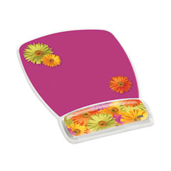 3M™ Fun Design Clear Gel Mouse Pad with Wrist Rest, 6.8 x 8.6, Daisy Design