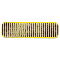 Rubbermaid® Commercial Microfiber Scrubber Pad, Vertical Polyprolene Stripes, 18", Yellow, 6/Carton
