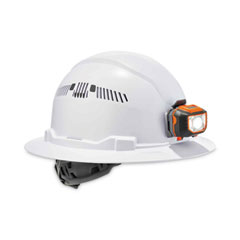 ergodyne® Skullerz 8973LED Class C Hard Hat Full Brim with LED Light, White, Ships in 1-3 Business Days