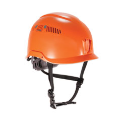 Skullerz 8975 Class C Safety Helmet, 6-Point Ratchet Suspension, Orange