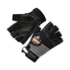 ProFlex 901 Half-Finger Leather Impact Gloves, Black, X-Large, Pair, Ships in 1-3 Business Days