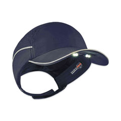 ergodyne® Skullerz 8965 Lightweight Bump Cap Hat with LED Lighting, Long Brim, Navy, Ships in 1-3 Business Days
