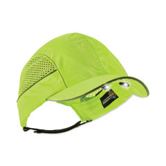 ergodyne® Skullerz 8960 Bump Cap with LED Lighting, Short Brim, Lime Green, Ships in 1-3 Business Days