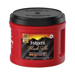 Folgers® Coffee, Black Silk, 22.6 oz Canister, 6/Carton