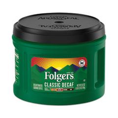 Folgers® Ground Coffee, Classic Roast Decaffeinated, Ground, 19.2 oz, Can, 6/Carton