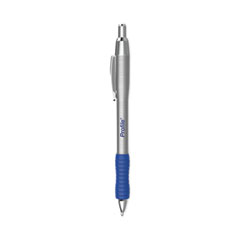 Paper Mate® Profile Ballpoint Pen, Retractable, Medium 1 mm, Blue Ink, Blue/Silver Barrel, 2/Pack