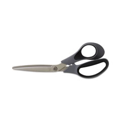 TRU RED™ Non-Stick Titanium-Coated Scissors, 8" Long, 3.86" Cut Length, Gun-Metal Gray Blades, Gray/Black Bent Handle