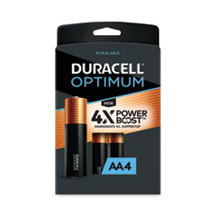 Duracell® Optimum Alkaline AA Batteries, 4/Pack