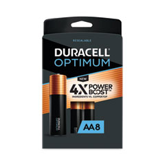 Duracell® Optimum Alkaline AA Batteries, 8/Pack