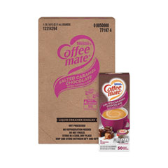 Coffee mate® Liquid Coffee Creamer, Salted Caramel Chocolate, 0.38 oz Mini Cups, 50/Box, 4 Boxes/Carton, 200 Total/Carton
