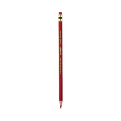 Prismacolor® Col-Erase Pencil with Eraser, 0.7 mm, 2B (#1), Carmine Red Lead, Carmine Red Barrel, Dozen